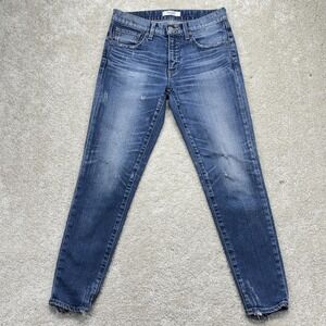 MOUSSY VINTAGE Jeans Womens 26 Blue Mid Rise Skinny Distressed Stretch Denim